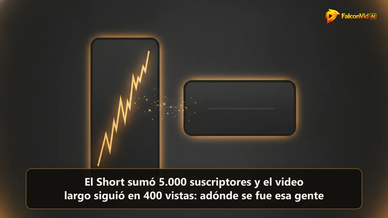 Un panel vertical alto y encendido con una línea que sube fuerte, junto a un panel horizontal pequeño y apagado con una línea plana, separados por un vacío oscuro.