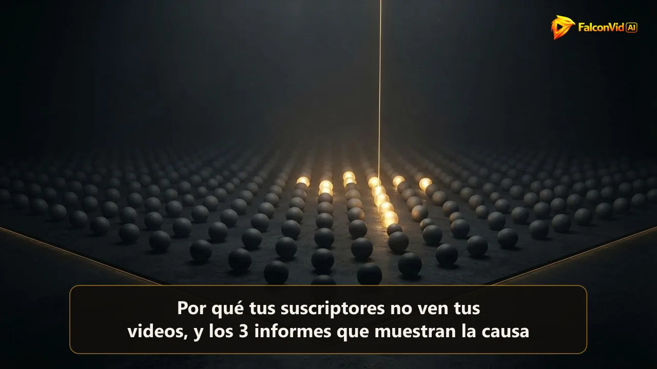 Una cuadrícula con muchas esferas grises apagadas y solo un pequeño grupo dorado encendido, iluminado por un único haz de luz que baja desde arriba
