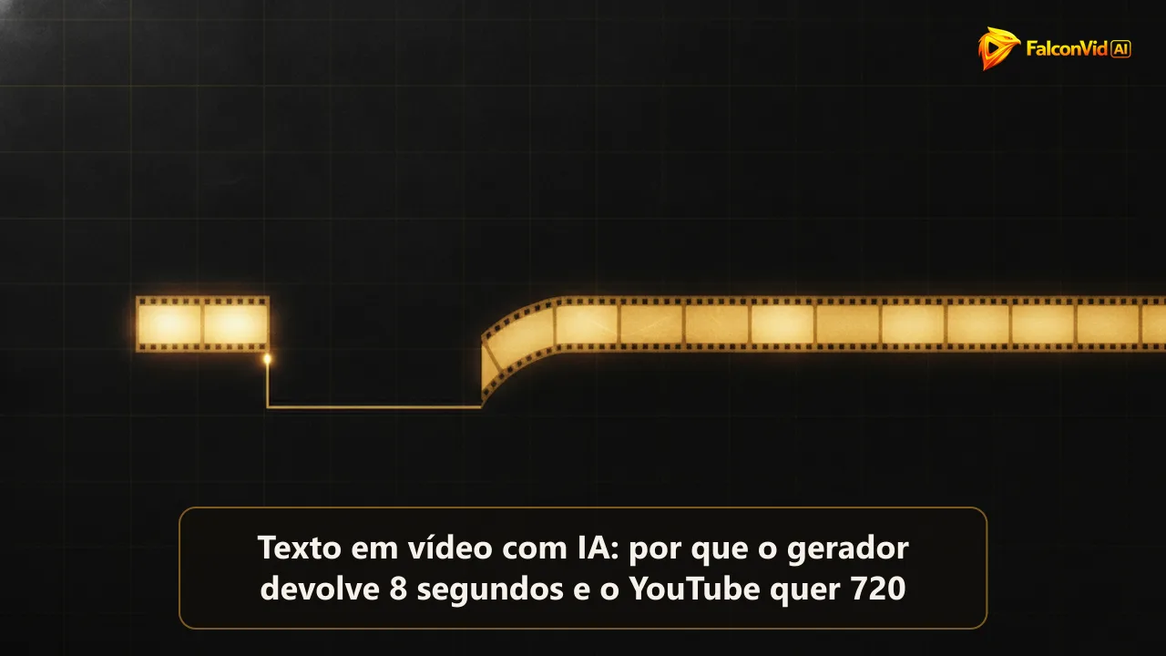 Um fragmento dourado minúsculo de dois quadros à esquerda diante de uma longa tira de filme dourada contínua que sai pela borda direita do quadro.