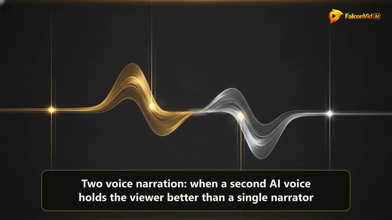 Two audio waveforms, one gold and one silver, handing off to each other along a dark timeline.