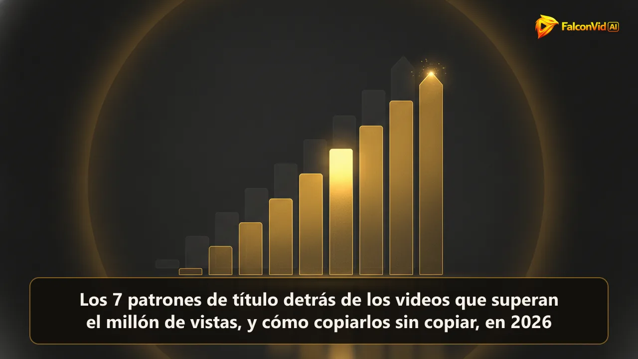 Siete barras doradas apiladas como una lista de resultados, con la tercera más encendida y más grande que el resto.