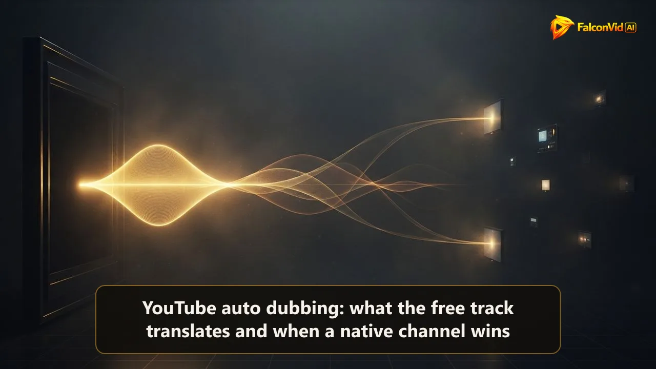 A golden sound wave leaving a video frame and splitting into thinner waves that fade before reaching the most distant screens