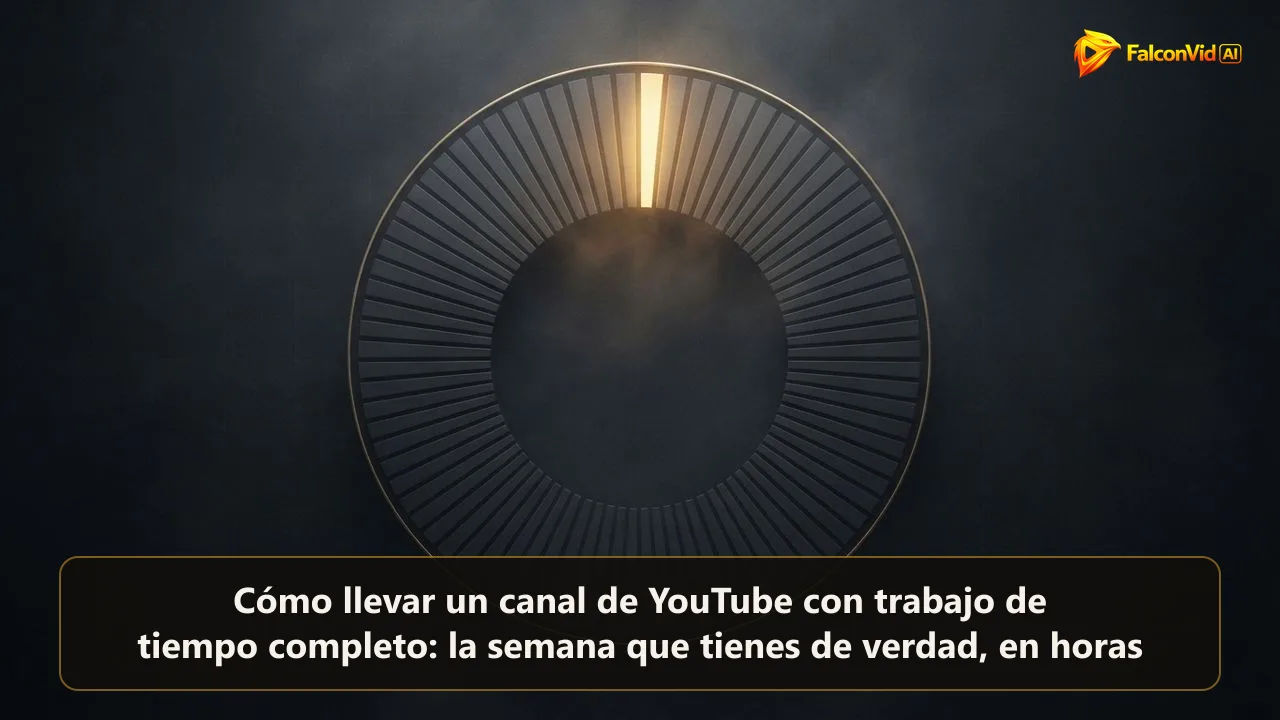 Anillo de reloj hecho de muchos segmentos grises llenos con una sola cuña dorada brillando arriba, las pocas horas de la semana que pertenecen al canal