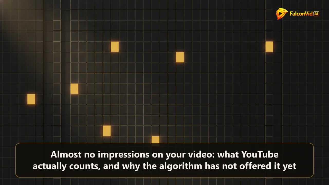 A wall of dark thumbnail rectangles where only five or six glow gold under a narrow spotlight.