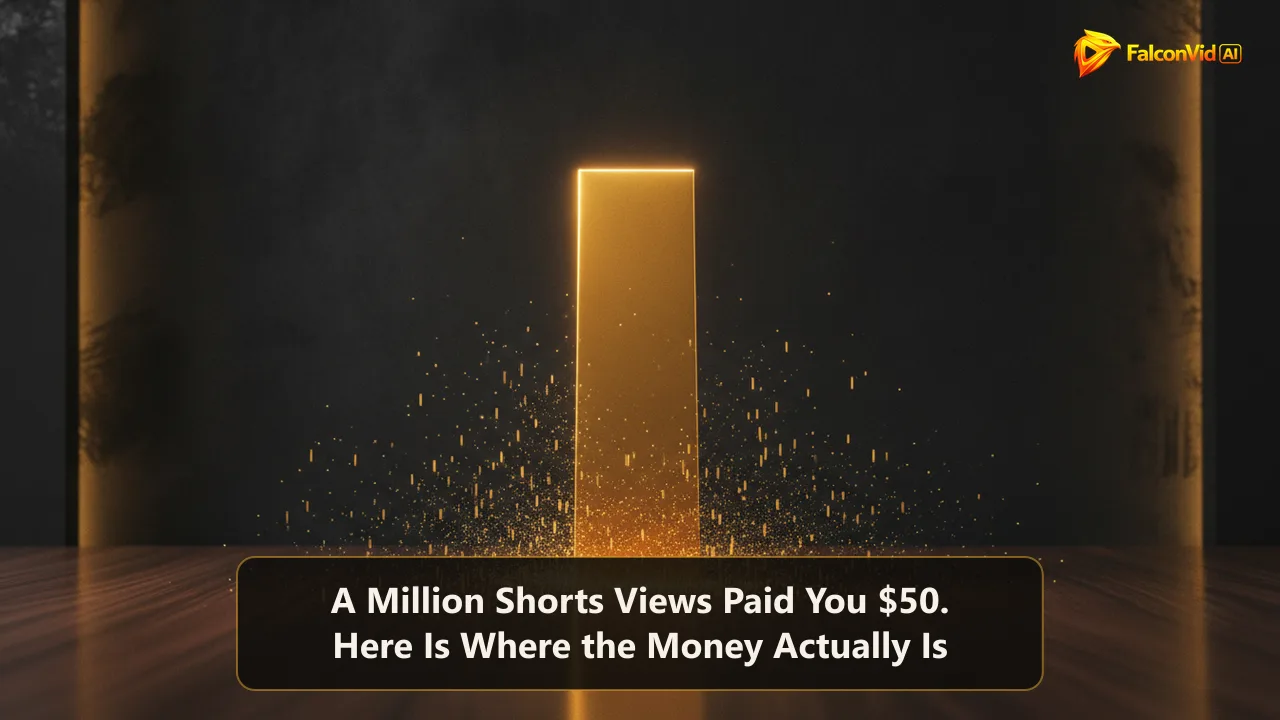 A tall glowing golden rectangle standing on a dark desk while hundreds of tiny vertical slivers scatter into dust around it