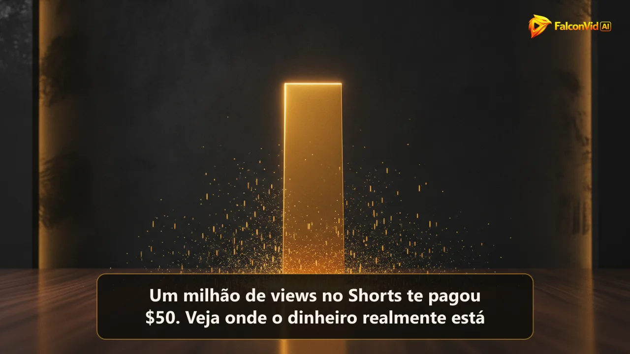 Retângulo dourado alto e firme sobre uma mesa escura enquanto centenas de fatias verticais minúsculas se desfazem em poeira ao redor