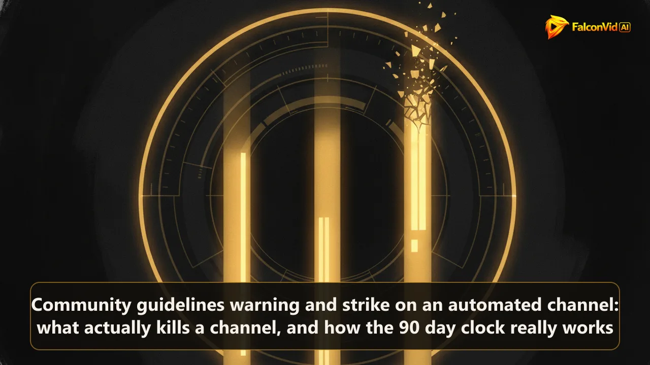 Three glowing golden bars in front of a large abstract dial, the third bar fractured at the top.