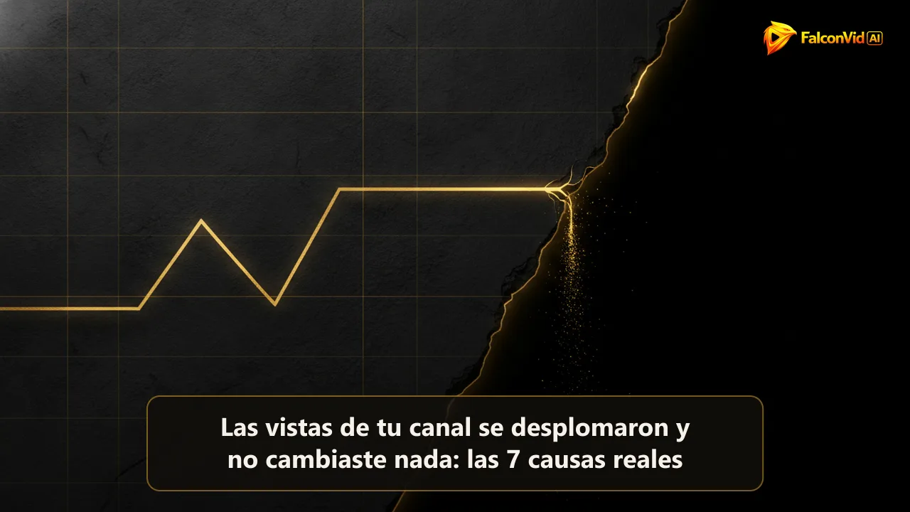 Un gráfico de línea dorado recorriendo una superficie oscura y quebrándose hacia abajo en un acantilado, con pequeñas partículas brillantes cayendo del borde roto.