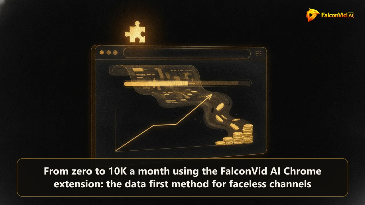 A YouTube channel page with the FalconVid bar showing Monetized and an estimated $11.5K to $16.6K per month