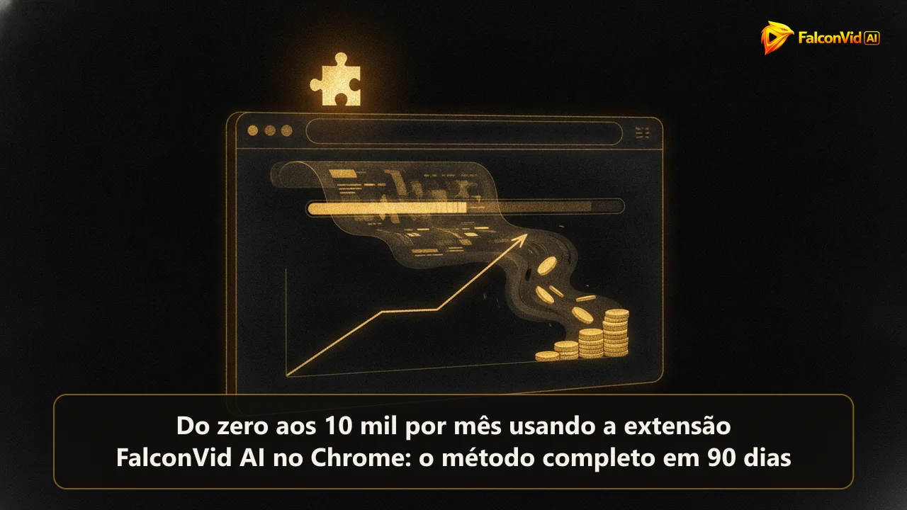 Barra da extensão FalconVid no header de um canal do YouTube mostrando o selo Monetized e a faixa de receita estimada por mês