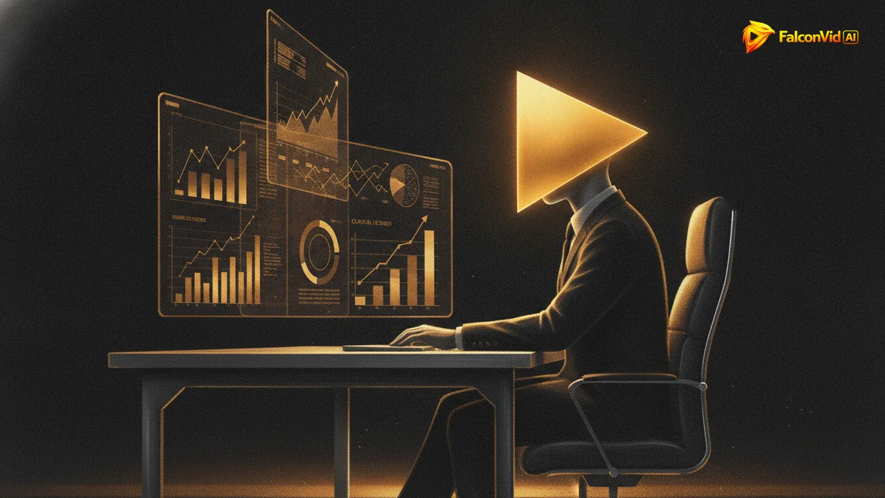 Anonymous creator with a play button head representing a faceless YouTube channel