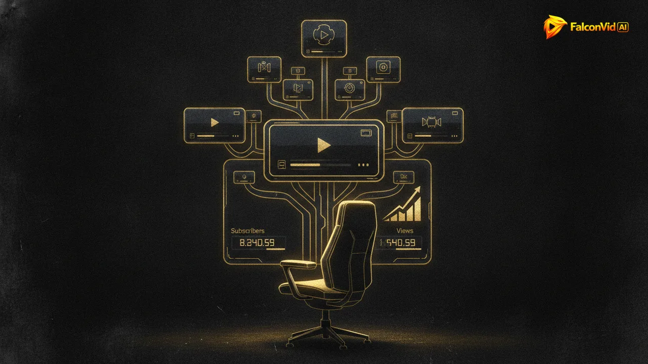Channel dashboard growing on its own with an empty chair, the channel runs without showing a face