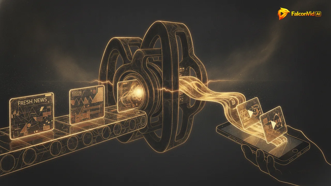 Machine turning news cards into finished published videos